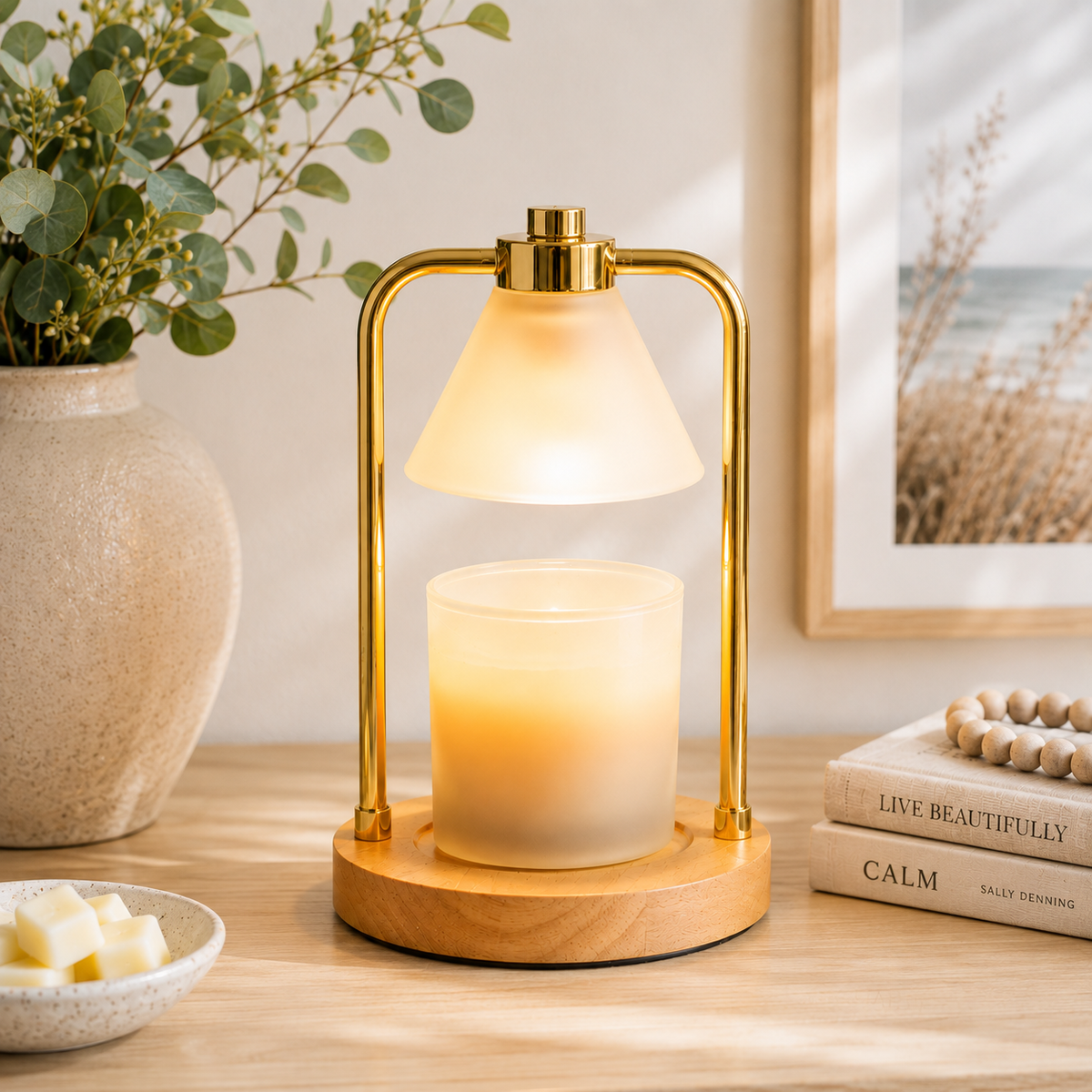 Golden Glow Lantern and candle combo – alternate view