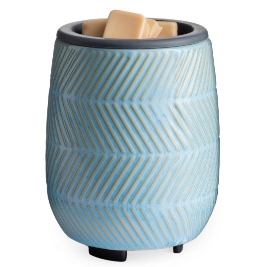 Blue Herringbone Flip Dish Wax Warmer RRP 39.95 Wholesale Candle