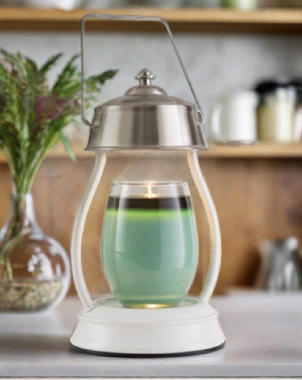 White Nickel Hurricane Lantern Candle Warmers Australia