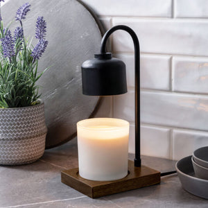 Black & Wood Arched Lamp