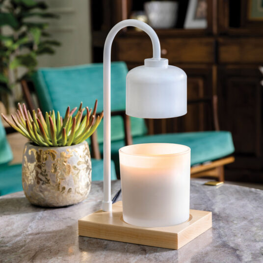 White & Wood Arched Lamp RRP 69.95 Wholesale Candle Warmers