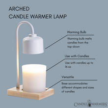 Load image into Gallery viewer, White &amp; Wood Arched Lamp