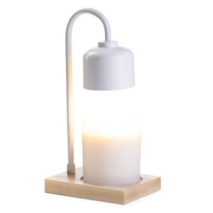White & Wood Arched Lamp