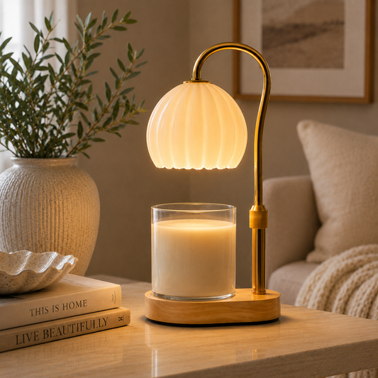 Milk Glass Candle Warmer Lamp