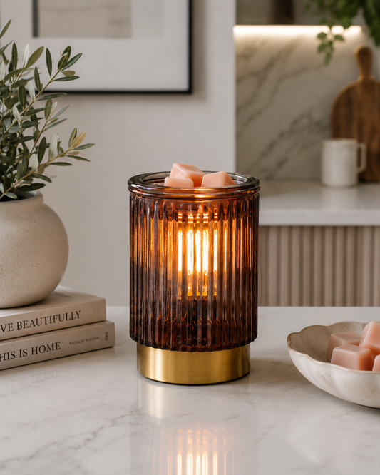 Black Fluted Glass Illumination Warmer