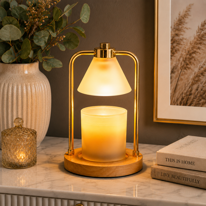 Golden Glow Lantern with Vanilla Cinnamon 12 oz candle
