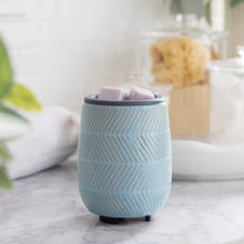 Load image into Gallery viewer, Blue Herringbone Flip Dish Wax Warmer