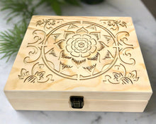 Load image into Gallery viewer, Essential Oil Box - Wood carved Lotus Flower