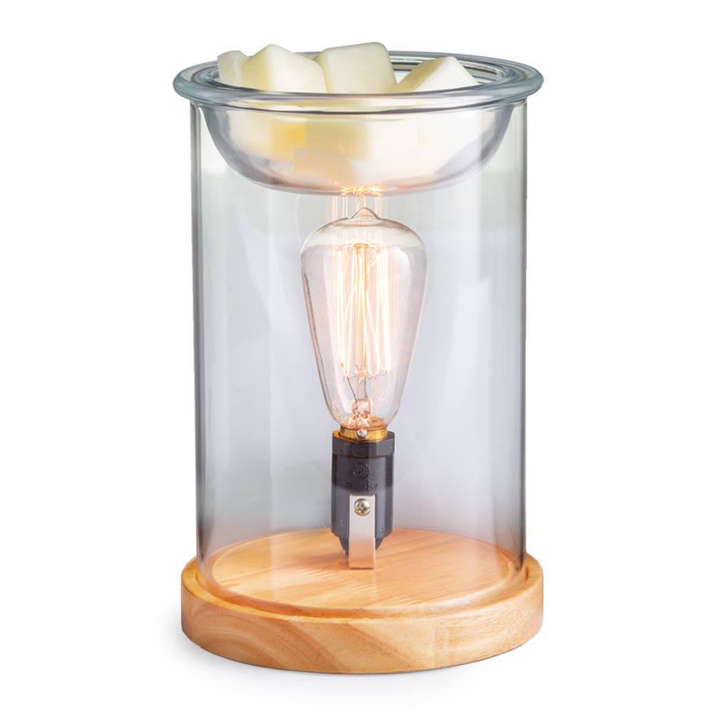 Wood & Glass Vintage Bulb Illumination Warmer - OUT OF STOCK