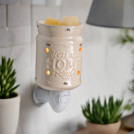 Bless This Home Cream Pluggable Warmer - RRP $27.95 - Wholesale - OUT OF STOCK - PREORDERS OPEN - ARRIVING LATE APRIL