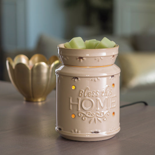 Cream Bless This Home Illumination Warmer - RRP $39.95 - Wholesale