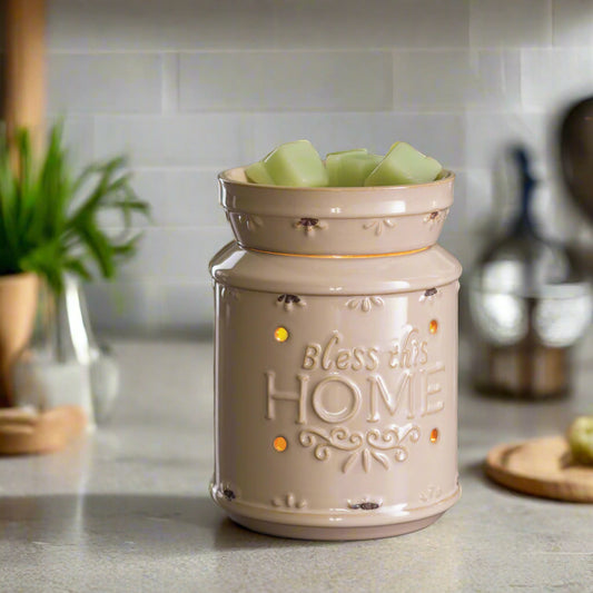 Cream Bless This Home Illumination Warmer - RRP $43.95 - Wholesale - OUT OF STOCK - PREORDERS OPEN - ARRIVING LATE APRIL